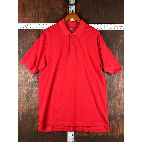 5.11 Tactical Series Polo Short Sleeve‎ Shirt Triple Range Red Mens Large Cotton - Picture 1 of 5